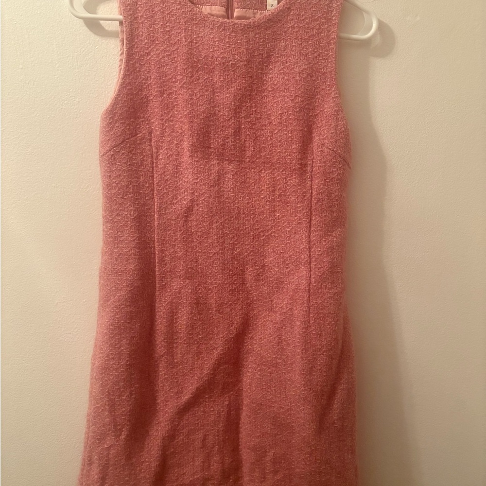 Sleeveless Pink tweed Shift Dress